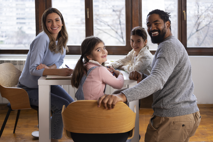 família envolvida na educação dos filhos