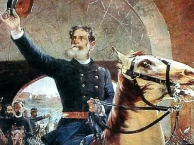 pintura retratando Marcehal Deodoro da Fonseca.