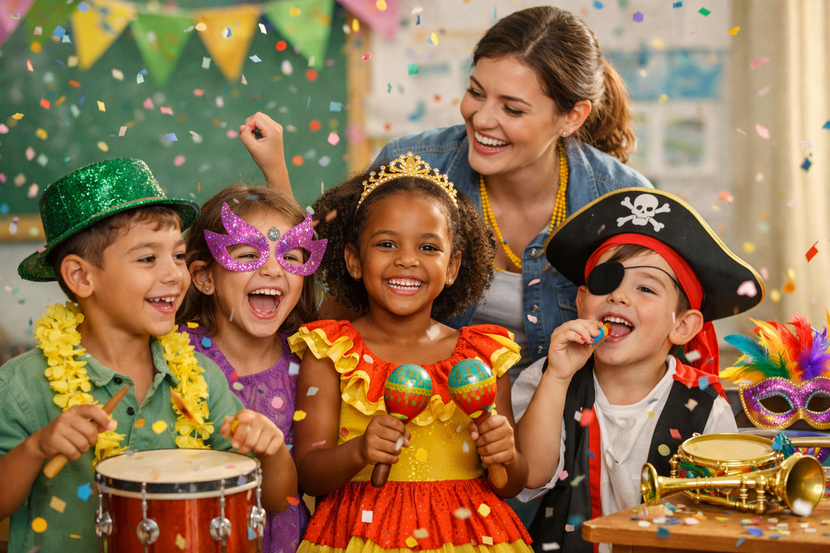 comemorando o carnaval na escola